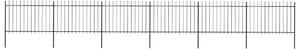 Garden Fence with Spear Top Steel 10.2x1.2 m Black