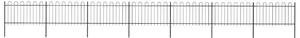 Garden Fence with Hoop Top Steel 11.9x1 m Black