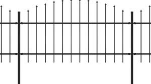 Garden Fence with Spear Top Steel (1-1.25)x6.8 m Black