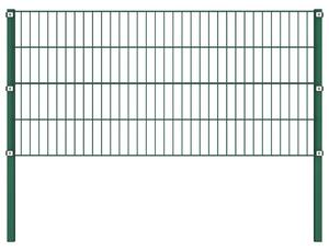 Fence Panel with Posts Iron 1.7x0.8 m Green