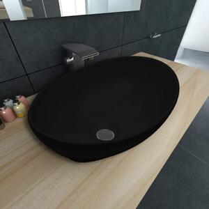 Luxury Black Ceramic Oval Shaped Basin