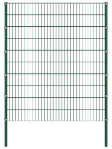 Fence Panel with Posts Iron 1.7x2 m Green