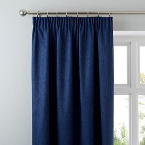 Luna Brushed Blackout Pencil Pleat Curtains