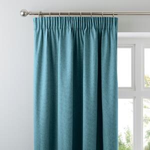 Luna Brushed Blackout Pencil Pleat Curtains