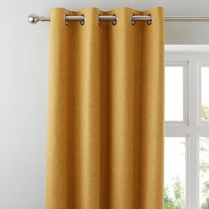 Jennings Ochre Thermal Eyelet Curtains Yellow