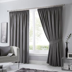 Dijon Ready Made Blackout Curtains Charcoal
