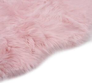 Rug 60x90 cm Faux Sheep Leather Pink