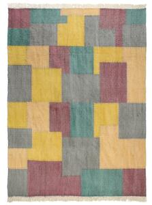 Handwoven Kilim Rug Cotton 200x290 cm Printed Multicolour