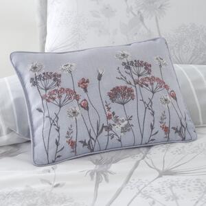 Meadowsweet Floral Cushion Grey