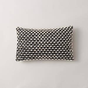 Jersey Bobble Cushion Black/White
