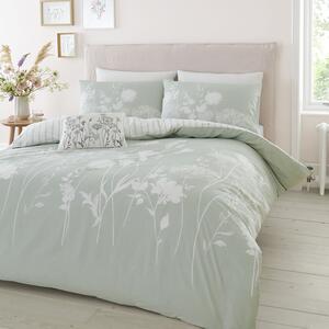Catherine Lansfield Meadowsweet Floral Bedding Set Green