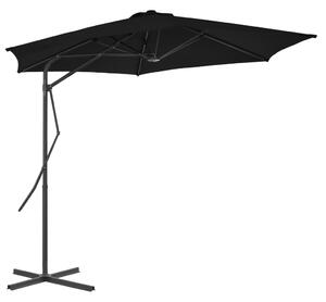 Outdoor Parasol with Steel Pole Black 300x230 cm