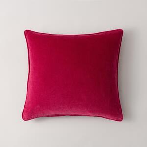 Clara Cotton Velvet Square Cushion Pink