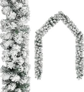 Christmas Garland with Flocked Snow Green 5 m PVC