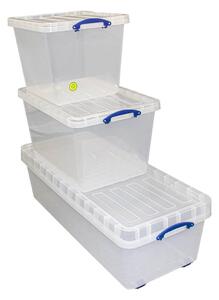 Really Useful Storage Box 134L, Bonus Pack including 96, 60 - Clear