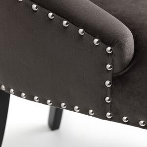 Veneto Grey Velvet Ring Back Dining Chair