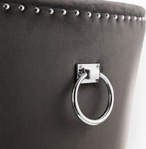 Veneto Grey Velvet Ring Back Dining Chair