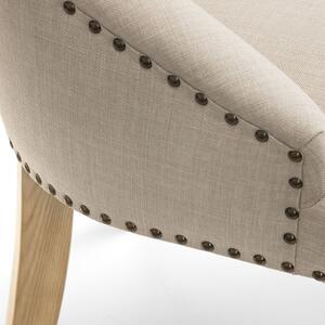 Loire Oatmeal Fabric Button Back Dining Chair