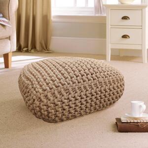 Hand Woven Natural Floor Cushion Brown