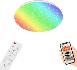 Briloner Barny S LED ceiling light, dimmable, CCT, RGB