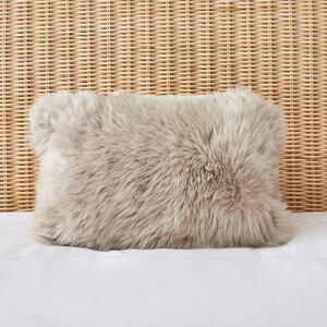 Dorma Natural Sheepskin Boudoir Cushion Cream