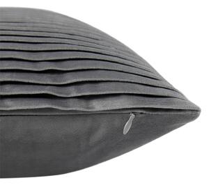 Folded Velvet Cushion - Grey
