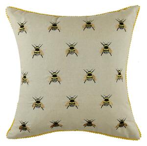 Embroidered Bumble Bee Cushion