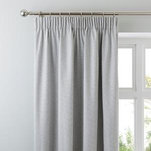 Luna Brushed Blackout Pencil Pleat Curtains