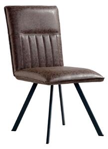 Contemporary Faux Leather Brown Dining Chair