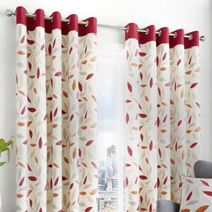 Fusion Beechwood Ready Made Eyelet Curtains Red