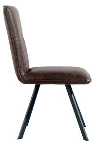 Contemporary Faux Leather Brown Dining Chair