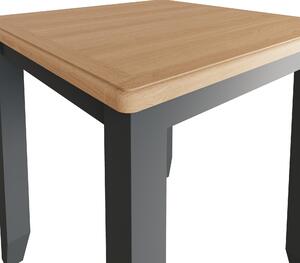 Grantham Oak Top Square Dining Table In Grey