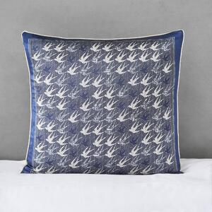 Dorma Argo Silk Swallows Navy Square Cushion Navy