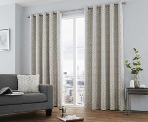Camberwell Ready Made Lined Eyelet Curtains Silver