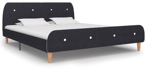 Bed Frame without Mattress Dark Grey Fabric 150x200 cm King Size