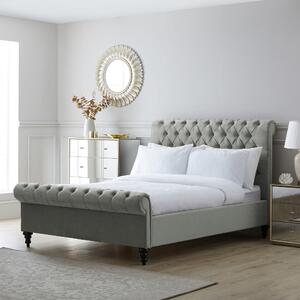 Classic Chesterfield Bed Grey