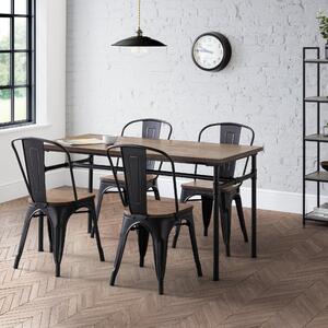 Carnegie Rectangular Dining Table with 4 Grafton Chairs, Brown Brown
