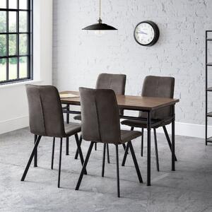 Carnegie Rectangular Dining Table with 4 Monroe Chairs, Brown Brown