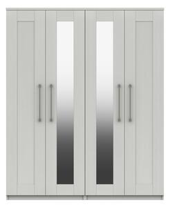 Ethan 4 Door Mirrored Wardrobe White