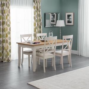 Davenport Rectangular Dining Table with 4 Chairs, Off White Cream