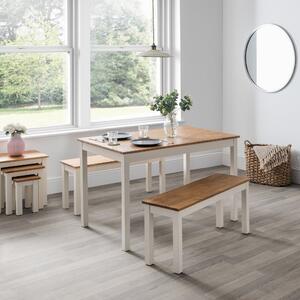 Coxmoor Rectangular Dining Table with 2 Dining Benches Beige