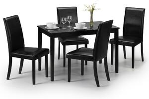 Hudson Round Dining Table with 4 Chairs, Black Black