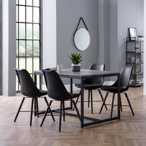 Staten Rectangular Dining Table with 4 Kari Chairs Black