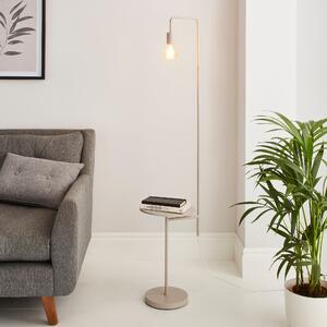 Aubrey Exposed Bulb Floor Lamp with Table Grey Grey