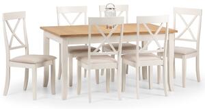 Davenport Extending Dining Table with 6 Chairs Cream