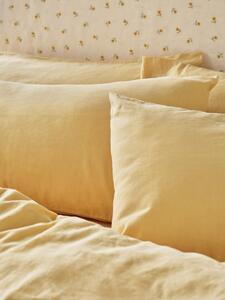 Butter Yellow Linen Blend Pillowcases (Pair) | Standard | Piglet in Bed