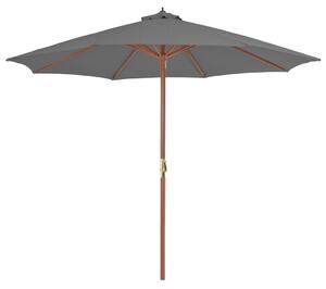 Outdoor Parasol with Wooden Pole 300 cm Anthracite