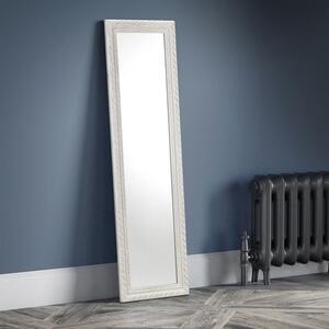 Allegro White Pewter Leaner Large Wall Mirror