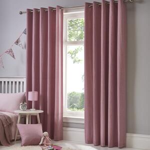 Fusion Sorbonne Ready Made Eyelet Curtains Blush