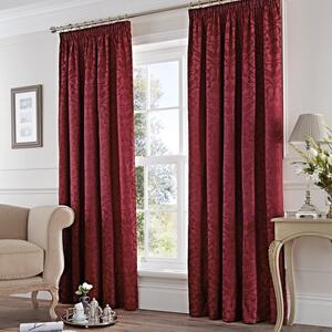 Dreams & Drapes Eastbourne Ready Made Pencil Pleat Curtains Burgundy